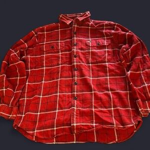 VTG Polo Sport Large Red Plaid Button Up Flannel